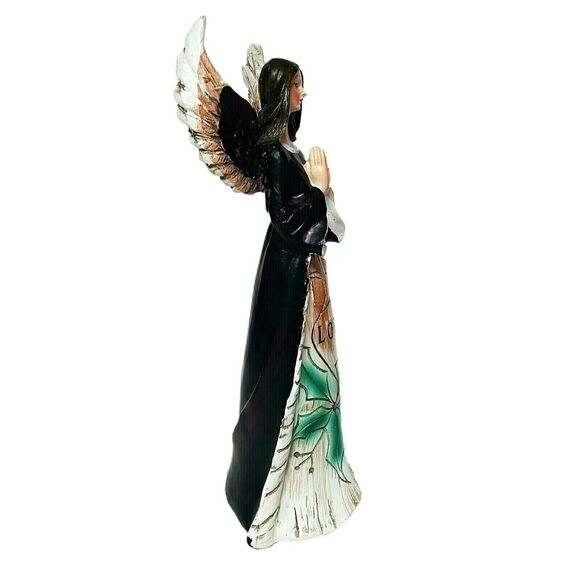 🎄🪽Rustic Angel Figurine 😇 10" Christmas Decor Carved Wood Look LOVE - Picture 8 of 15